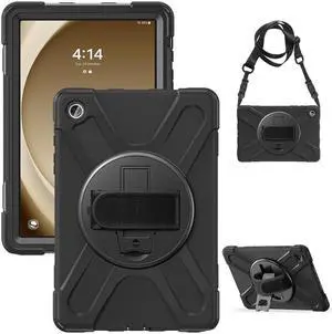 HDAYM for Samsung Galaxy Tab A9+ Plus Tablet Case 11 inch 2023 SM-X210/X216/X218,with Rotating Stand,Shoulder Strap,Pencil Holder,Sturdy Heavy Duty Full Body Shockproof Protective Cover
