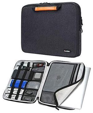 iCozzier 15-15.6 Inch Handle Electronic Accessories Strap Laptop Sleeve Case Bag Protective Bag for 15" MacBook Air/MacBook Pro/Pro Retina Cover - Black
