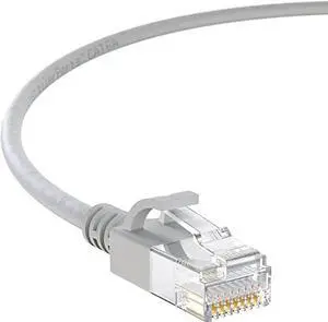 InstallerParts Ethernet Cable CAT6A Slim Cable UTP Booted 7 FT (10 Pack) - Gray - Professional Series - 10Gigabit/Sec Network/High Speed Internet Cable, 550MHZ, 28AWG