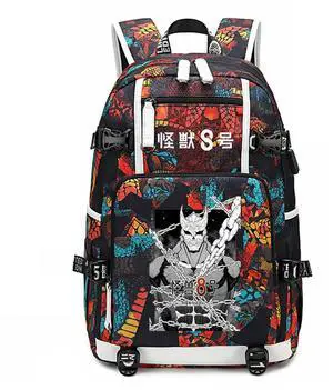 ISaikoy Anime Kaiju No. 8 Backpack Hibino Kafka Daypack Bookbag Laptop School Bag with USB Charging Port 6