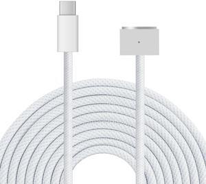 iPartsleader Braided 140W USB-C to Magnetic 3 Power Cable, Compatible with MacBook Pro M1/M2/M3 Pro/Max 14"/16" 2021/2022/2023 & MacBook Air 13.6"/15.3" M2/M3 2022/2023/2024-6.6ft (Silver)