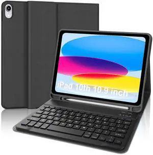 IVEOPPE for iPad 11th 10th Generation Case with Keyboard, Magnetic Detachable Keyboard Case, Wireless Bluetooth Keyboard, iPad 11th A16 11 inch 2025 &10th 10.9 inch 2022, Rechargeable Portable, Black
