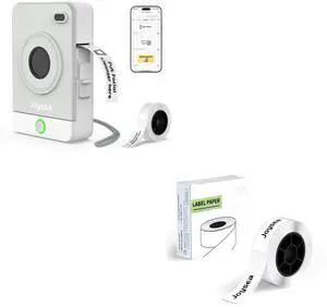 Joysea OP1 Label Maker with Tape, 14x40mm (0.55"x1.57") 1 Gap White Tape, Bluetooth Label Printer, Adapted Label Print Paper