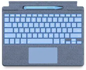 JvKzaen Surface Pro 11 Keyboard with Slim Pen, Compatible with Microsoft Surface Pro11/10/9 /8 /X, 13 Inch Bluetooth Wireless Backlight Type Cover Blue