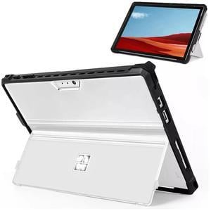 KEITE Case for Microsoft Surface Pro 7 Plus/Pro 7/Pro 6/Pro 5/Pro 4/LTE, All-in-One Cover with Pen Holder, Kickstand, Compatible with Type Cover Keyboard, Frosted (Translucent)