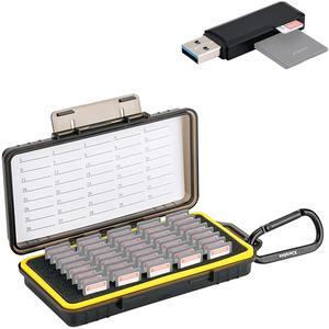 40 Slots Memory Card Case Holder + USB3.0 Memory Card Reader for SD SDHC SDXC Camera Memory Cards Chips
