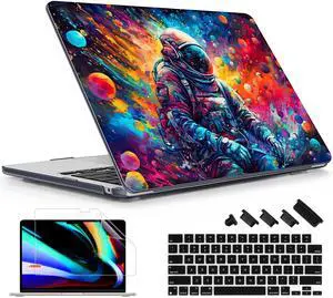 Lepeoac for MacBook Air 13.6 inch Case M4 M3 M2 2025 2024-2022 Release Model A3240 A3113 A2681, Sturdy Plastic Hard Shell Case for MacBook Air M2 13 inch with Touch ID, Astronaut