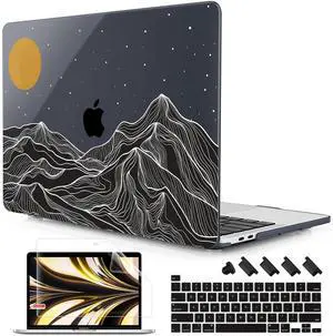 Lepeoac Case for MacBook Pro 13 inch with/Without Touch Bar (2016-2022, M2 A2338 M1 A2289 A2251 A2159 A1989 A1706 A1708), Hard Shell + Keyboard Cover + Dust Plug, Mountain