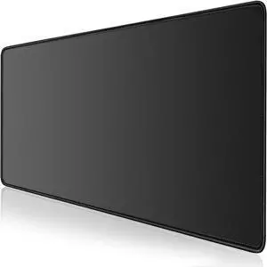 LL-COEUR Black Extended Gamer Mousepad 31.5x19.6x0.12inch, XXL Long Desk Topper Mat with Non-Slip Base for Keyboard, Laptop, PC (31.5"x19.6"x0.12")