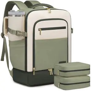 LOVEVOOK Travel Backpack for Women with Shoes Compartment,40L Personal Item Travel Bag Flight Approved Carry On Backpack with 2 Packing Cubes,Large Casual Weekender Luggage Daypack