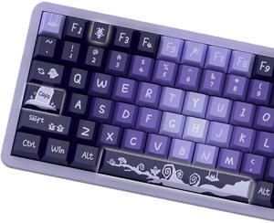 LUSKINNO PBT Keycaps, 138 Keys Witch Spooky Halloween Theme Cherry Profile Keycaps Dye-Sublimation, Custom Keyboard Keycaps Set for 61/64/68/84/87/100/104/108 MX Mechanical Keyboard