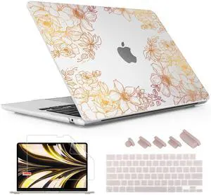 May Chen Compatible with M4 MacBook Air 15 inch Case 2025 2024 2023 Release A3241 A3114 A2941 M2 M3 Chip, Surface Hard Shell Case for MacBook Air 15.3" with Retina Display, Sketch Floral