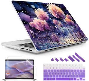 May Chen Case for M4 MacBook Pro 16 inch, Surface Hard Shell Cover with Screen Protector & Keyboard Cover, Fireworks P317
