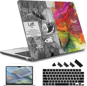 May Chen for M4 MacBook Air 13.6 Inch Case 2025 2024 2023 2022 Release Models: A3240 A3113 M3 A2681 M2, Plastic Hard Shell Case for MacBook Air 13.6" with Retina Display Fits Touch ID, Brain