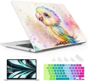 May Chen Compatible with M4 MacBook Air 15 inch Case 2025 2024 2023 Release A3241 A3114 A2941 M2 M3 Chip, Surface Hard Shell Case for MacBook Air 15.3" with Retina Display, Cute Parrot