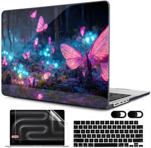 MEEgoodo Case for MacBook Pro 14 inch 2023, Hard Shell with Keyboard & Camera Cover, Fantasy Forest