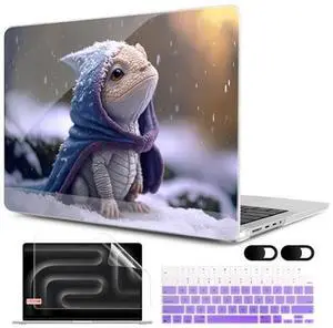 MEEgoodo Case for M4 MacBook Pro 14 inch Case 2024 2023 2021 A3112/A3401/A3185/A2918/A2992/A2779/A2442 M3 M2 M1 Pro/Max, Laptop Hard Shell Cases Compatible with MacBook Pro 14", Cute Dragon Cub