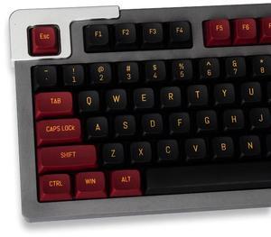 mintcaps Red Black Keycaps Set MSA Profile Doubleshot Custom Keycaps 150 Keys for Cherry MX Gateron Kailh Switches Mechanical Keyboards(Red Samurai Key caps)