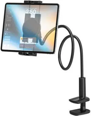Phichy Gooseneck Tablet Holder for 4.7"-13" Phone & iPad, Flexible Arm Tablet Bed Stand, Super Stable Clip Tablet Mount for Desk Compatible with iPad Pro/Air/Mini, Galaxy Tabs, iPhone, Tablets