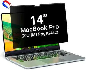 PYS Privacy Screen for Macbook Pro 14 Inch (2021-2023, M1, M2, M3), Magnetic Privacy Screen Protector for Mac 14.2" (A2779/A2442) Anti Fingerprint, Anti Blue Light, Removable, Easy Installation