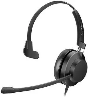 Rownfusny USB Headset with Noise Reduction Microphone for PC & Laptop - Comfortable On-Ear Wired Headphones with in-Line Volume Control, Call Answer Button for MS Teams, IP Phones, Work, Zoom, Skype