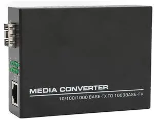 Sanpyl Gigabit Ethernet Media Converter, 10/100/1000Base TX to 1000Base FX, SFP to RJ45, Wall Mountable, 2 Channels, Metal, Plug and Play