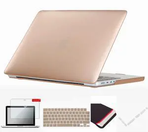 Se7enline Compatible with 2021-2024 MacBook Pro 14 inch Case Hard Shell Cover for 14-inch Model A2442 A2779 A2918 A2992 A3112 A3401 M4 M3 M2 M1&Keyboard Skin &Screen Protector &Dust Plug,Gold