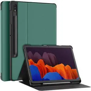 Soke Galaxy Tab S8+/S7 FE/S7 Plus Case with S Pen Holder [SM-X800/X806/T730/T736B/T970/T975] - Shockproof Stand Folio Case for Samsung Tab S8+ 2022/S7 FE 2021/S7 Plus 2020 12.4" Tablet,Lake Blue