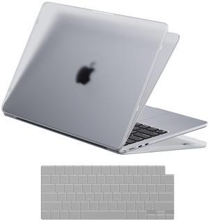 Soonjet for MacBook Air 13.6 inch Case M4 M3 M2 2025 2024-2022 Model A3240 A3113 A2681, Sturdy Protective Hard Shell Case + Translucent Keyboard Cover for MacBook Air 13 inch - Matte Clear