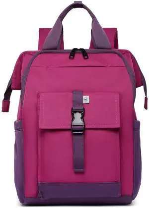 SUNNY BIRD Laptop Backpack, 15.6 Inch Laptop Work Bag, Wide Open Casual Daypack for Women, Men and Adult (Purple)