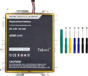 TAWUZUOR Replacement Battery Compatible with F'ire HD 10.1 7th HD 10.1 58/00/01/87 26S/10/15/A S/L0/56/ZE, Not for F'ire HD 10.1 5th 3.8V/6500mAh