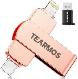 TEARMOS 512GB Flash Drive Intended for iPhone iPad, Memory Stick Storage for Photos and Videos Backup, Compatible with iPhone iPad Android PC, Plug and Play, No Application Required (Rose Gold)