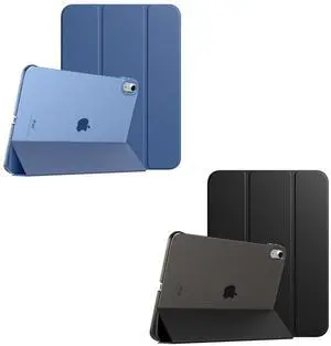 TiMOVO Case for iPad 10th Generation Case 2022, Slim Stand Cover for iPad 10th Gen 10.9 inch, Support Touch ID, Auto Wake/Sleep Smart Shell with Translucent Back, Abyss Blue + Black