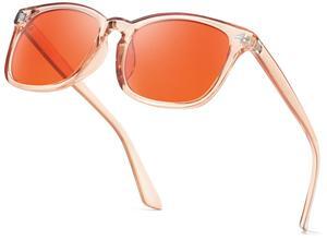 TJUTR 99.9% Blue Light Blocking Sleep Glasses, Professional 2.0 AR Coatings Amber Lens for Computer Reduce Eyestrain