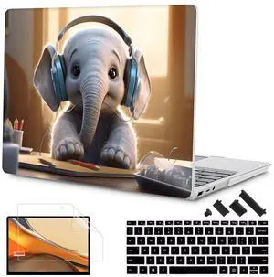 Tuiklol Case for 15 Inch Microsoft Surface Laptop 5/4/3 2022-2020, Model 1979/1953/1872/1873 Hard Shell Cover, Keyboard Cover+Screen Protector+Dust Plugs, Elephant