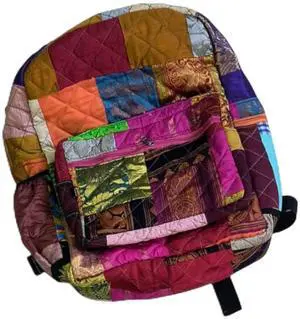 Upcyclie Patchwork Quilted Water Resistant Lining Eye Catching, And Stylish Travel BackPacks With Laptop Slot (Multicolor_43.18x33x20.32 cm)