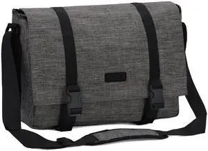 VASCHY Messenger Bag, Water Resistant Slim Crossbody Laptop Shoulder Bag for Men Women Fits 14in Laptop for Work, Office Gray