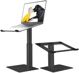 VECOFO Laptop Stand for Desk, Ergonomic Aluminum Laptop Stand Adjustable Height from 7-15", Sitting and Standing Laptop Riser for 10-17" Notebook (Black)