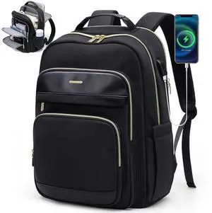 VNINE Travel Laptop Backpack for Women Men 15.6 Inch Work Bags with USB Port Large Capacity Travel Bags Water Resistant Business Computer Backpack Purse Casual Daypacks for College Nurse
