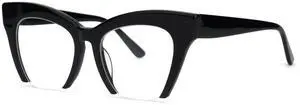 VOOGLAM Blue Light Glasses for Women Cateye Semi Rim Gaming Glasses Anti Eyestrain Dry Eyes UV Computer Phone TV Eyewear Jacobien Black GJGA483996-04 Trend