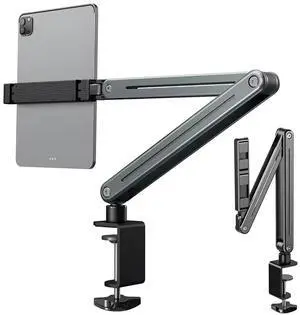 WYYHAA Adjustable Tablet Stand Holder, Multi-Angle Foldable Design Phone Arm Mount, Aluminum Alloy Cantilever Folding Bracket for Desk and Bed, Compatible with iPad, iPhones or Other 4"-12.9" Device