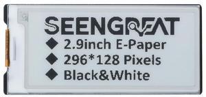 Xicoolee 2.9 Inch E-Paper Display Monitor 296x128 Two Color E Ink Display for Raspberry Pi/Jetson Nano for Arduino Nucleo SPI Interface Epaper Screen Partial Refresh Support