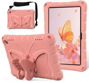 YGTRLKP for Kindle Fire HD8 (2020/2022) Kids Girl Tablet Case Butterfly Wings Kickstand EVA Material Light Weight Shockproof Rugged Heavy Duty Kids Case for Kindle Fire HD8 Plus (2020/2022) (Pink)