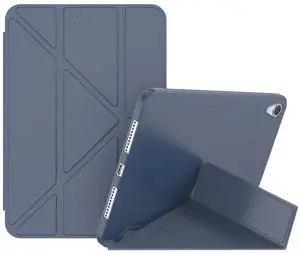 YOUULAR Tablet Case for Apple iPad mini 5/4/Apple iPad mini (2019)/iPad mini (5th Generation), Slim Deformable Folding Stand PU Leather Protective Cover Soft TPU Dark Blue