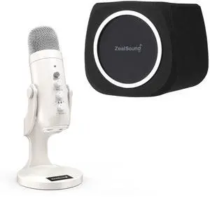ZealSound USB Microphone k66w-us and ws18 Pop Filter Bundle