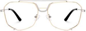 Zeelool Aviator Blue Light Glasses Men Oversized Gold Pilot Frame Eyeglasses Fashion Metal Designer Full Eyewear Anti Eyestrain JGM384693-03B