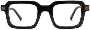 Zeelool Square Blue Light Glasses Men Black Eyeglasses Non Prescription Trendy Vintage Computer Eyewear Anti Eyestrain JGA113301-01B