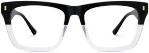 Zeelool Blue Light Blocking Glasses for Men, Rectangle Fashion Glasses Frame Eyeglasses with Anti UV Glare & Eyestrain Lens ZJGA996987-02B