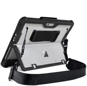 ZEERSIDEND for Microsoft Surface Go4 Go3 Go2 Go Tablet Protective Case 10.5 inches, Thicken and Rugged Cover with Stand Case, Compatible Keyboard Cover, Including Hand Strap Shoulder,Black