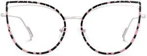 Zeelool Blue Light Blocking Glasses for Women, Fashion Glasses Computer Eyeglasses Eyewear Anti UV, Eyestrain and Glare with Non-prescription Clear Lenses ZJGM506216-04B
